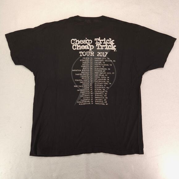 Cheap Trick Tour 2017 Band Short Sleeve Graphic T Shirt Mens Size XL Black - Picture 9 of 9